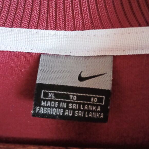 Nike Soccer Track Jacket Men's XL Maroon White Piping | North Team Warm-Up Zip - Picture 7 of 13